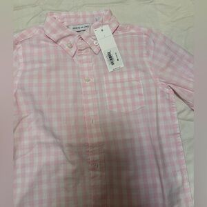 Janie and Jack Light Pink Checkered Kids Shirt